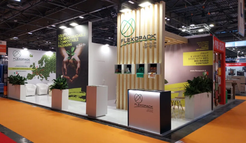 ECODESIGN ALLA FIERA ALL4PACK DI PARIGI stand flexopack Fiera All4Pack, Ipack Ima, Fachpack, Interpack, Packaging premiere